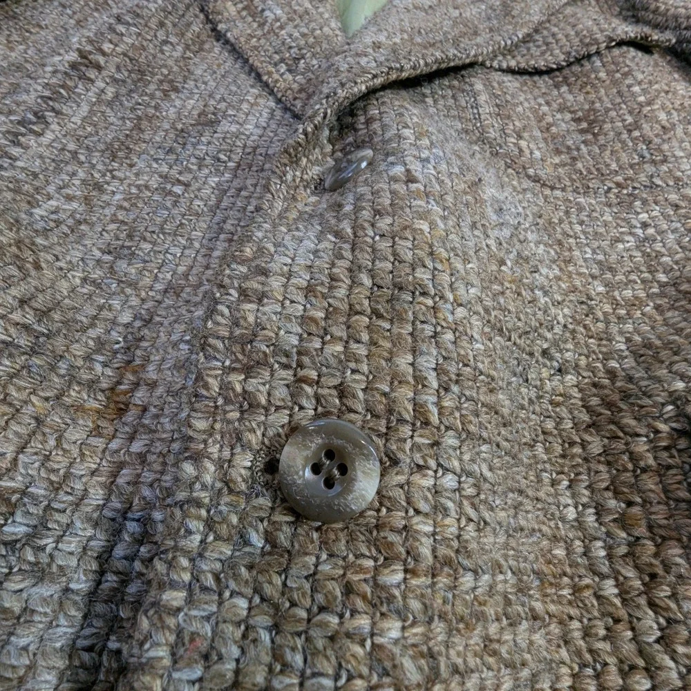 Vintage Johnny Carson Wool‎ Jacket L Brown Tweed Elbow Patches USA